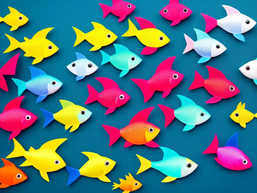 A group of Little Fish, with their vibrant colors and joyful expressions, representing the joy of learning.