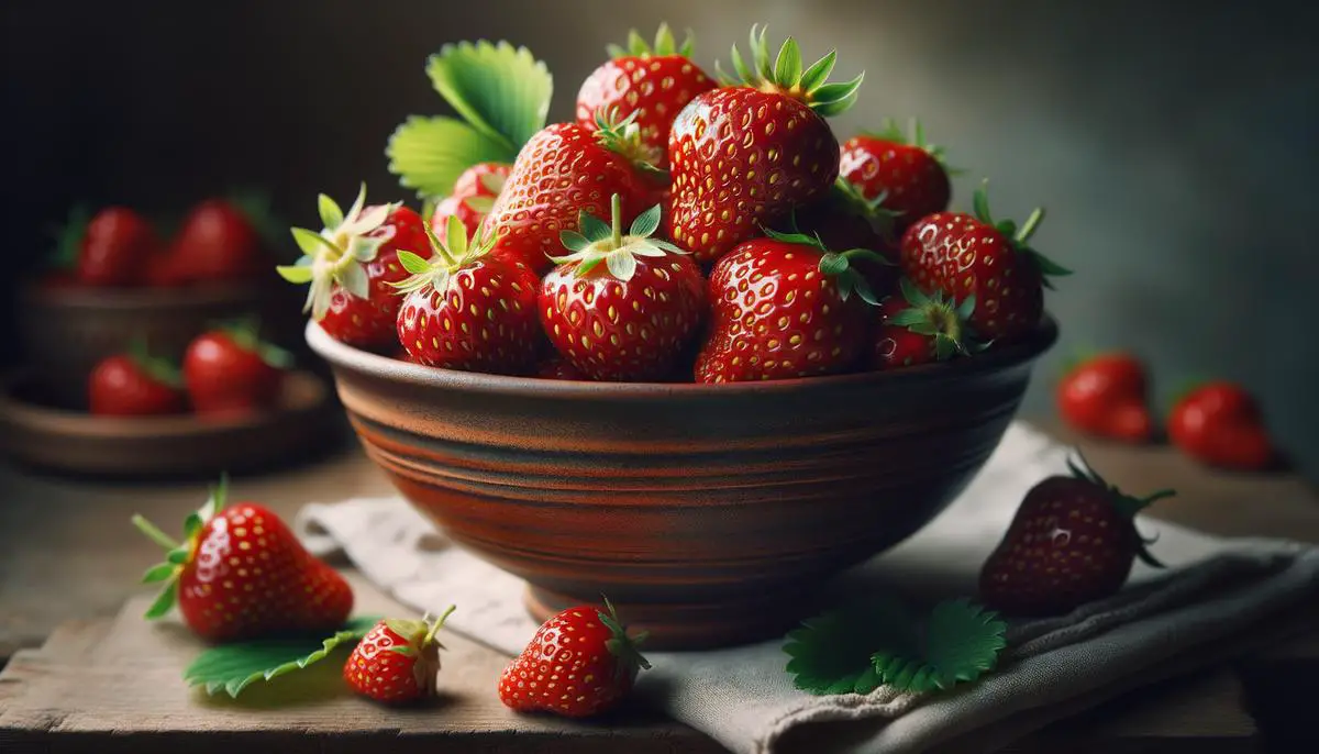 Image of fresh strawberries in a bowl