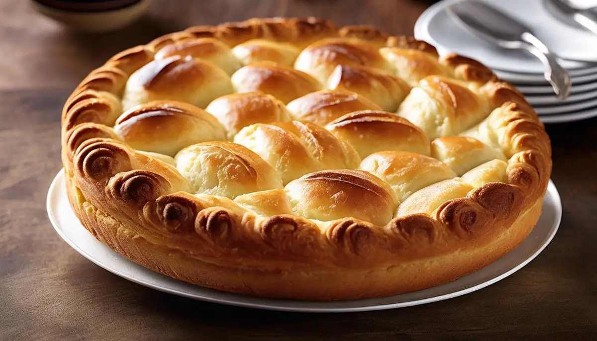 A picture of a perfectly baked pastry with a golden-brown crust and light and airy texture.