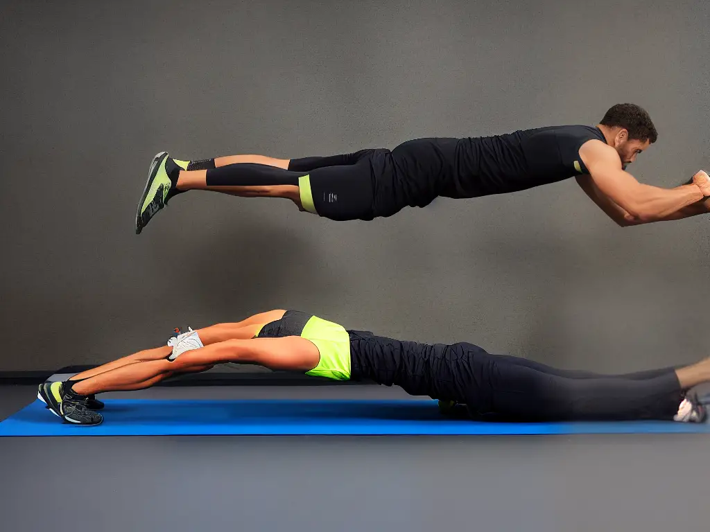 An illustration of a person in a plank position focusing on their core muscles.