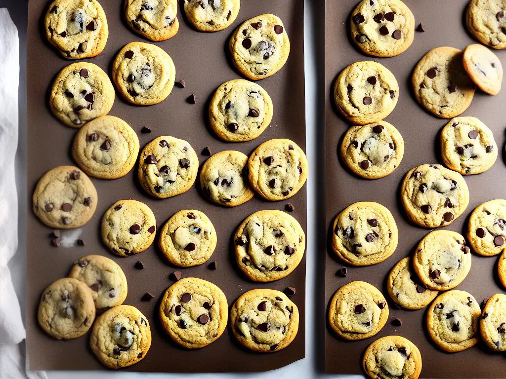 A plate of freshly baked chocolate chip cookies with steam rising from them.