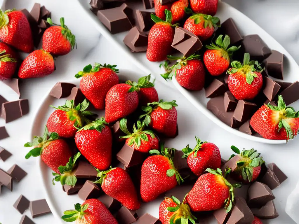 A plate of chocolate covered strawberries with various types of toppings and coatings.