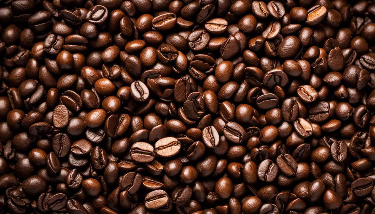 Image of coffee beans stacked in a neat pile