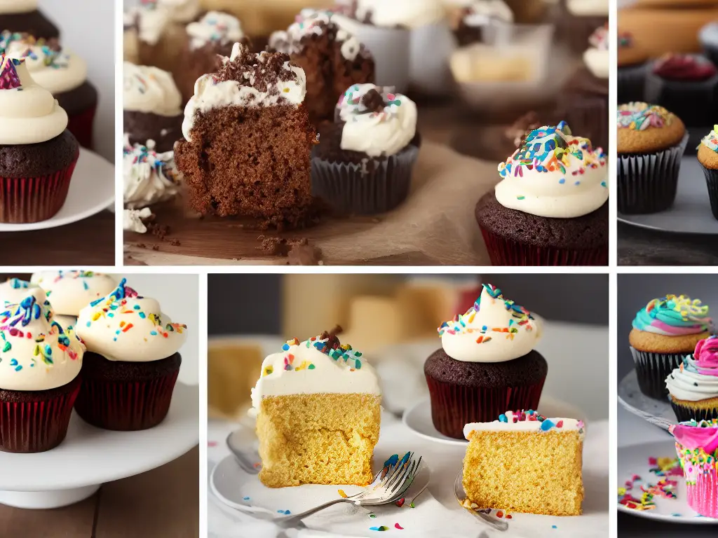 A collage of cupcakes from various bakeries mentioned in the article.