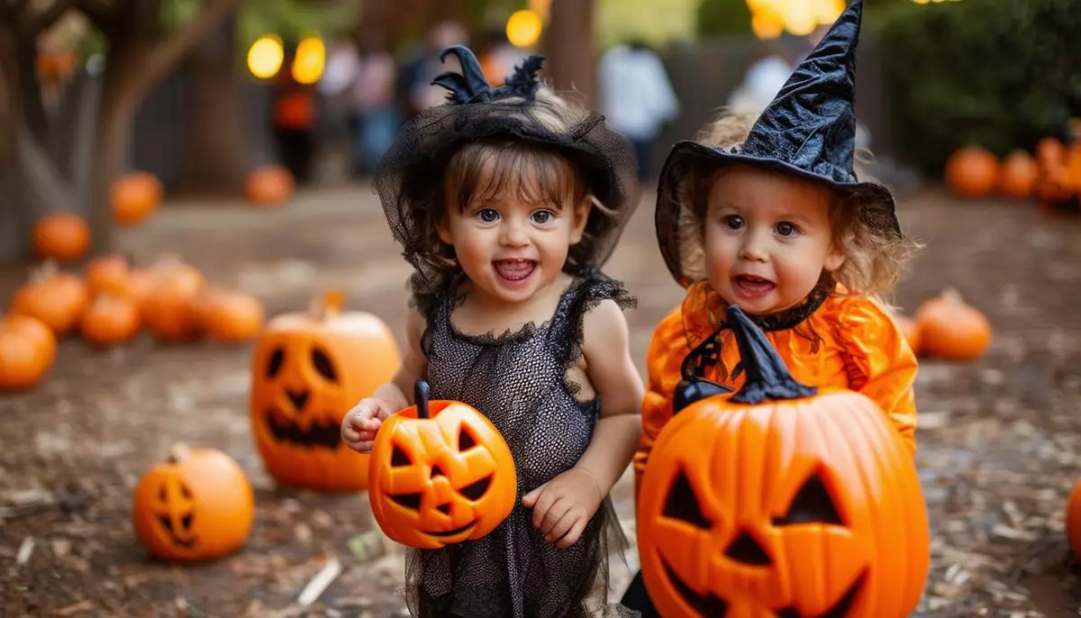 Toddlers enjoying Halloween activities at Haunt O' Ween in Los Angeles