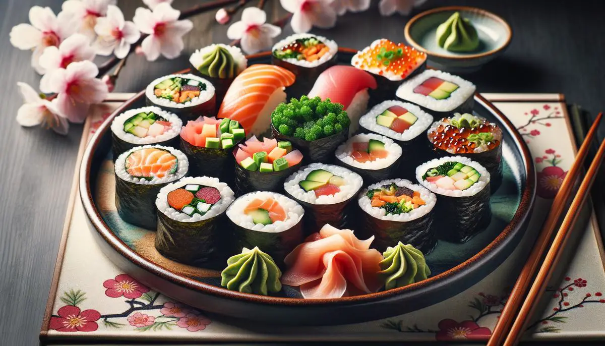 Image of homemade sushi rolls ready to be enjoyed