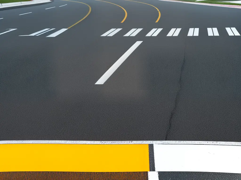 A pedestrian crossing at a designated crosswalk while looking both ways for oncoming traffic.