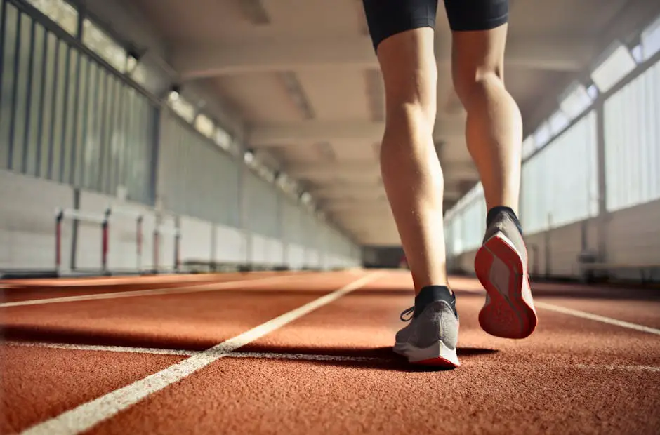 A runner progressively training to prevent shin splints, gradually increasing distance and intensity