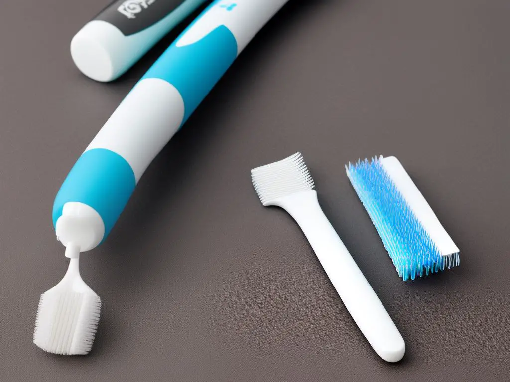 A product shot of a Sensodyne toothpaste tube and a toothbrush. The tube has a label stating 'Sensodyne' and 'Introducing Rapid Relief'.