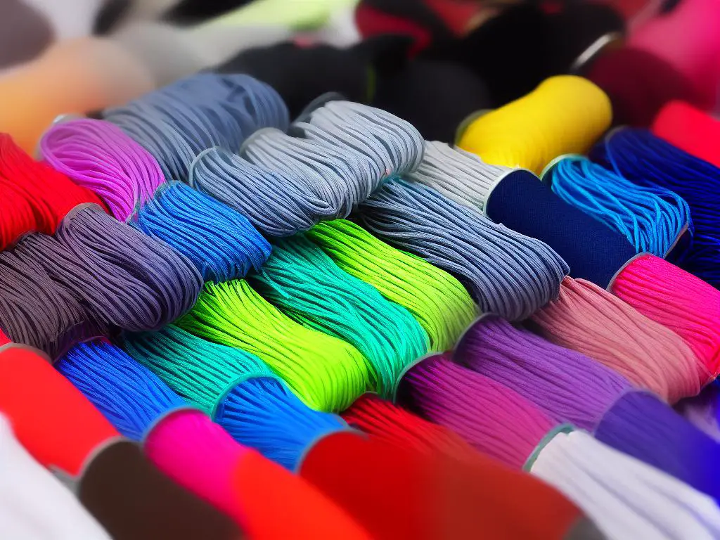 A picture of different shoelace materials, including cotton, polyester, and nylon shoelaces.