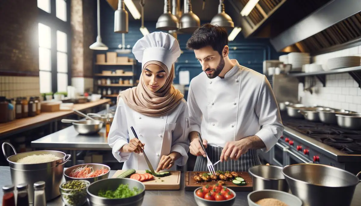 a chef preparing a variety of foods, showcasing the diverse possibilities of cooking for special diets