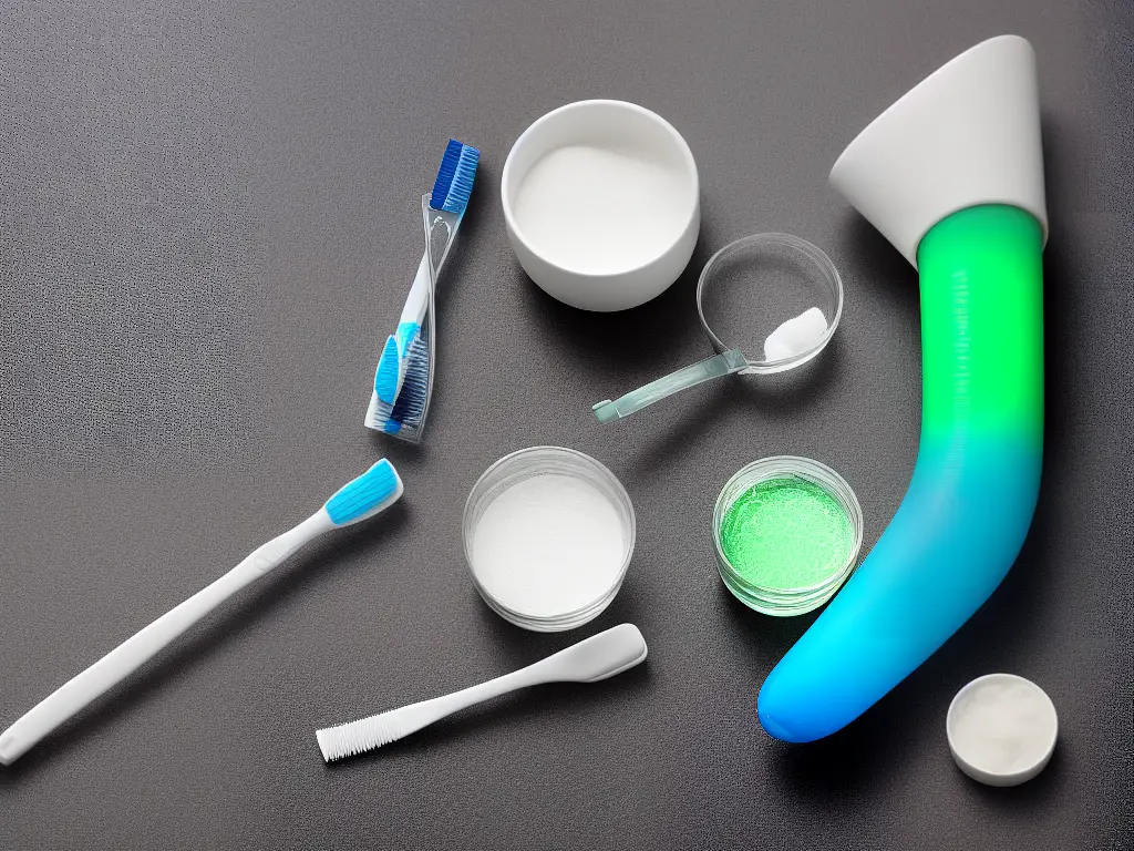 An image of a tube of sensitive teeth toothpaste with a toothbrush and a glass of cold water beside it