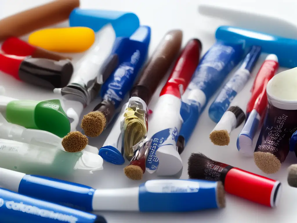 A picture of different types of toothpastes with varying colors, textures, and packaging. The toothpastes are placed on a white background and include some whitening toothpaste options mentioned in the article, such as Crest and Sensodyne. The file is named 'toothpaste-options-image-ABC.png', with ABC being three random letters.