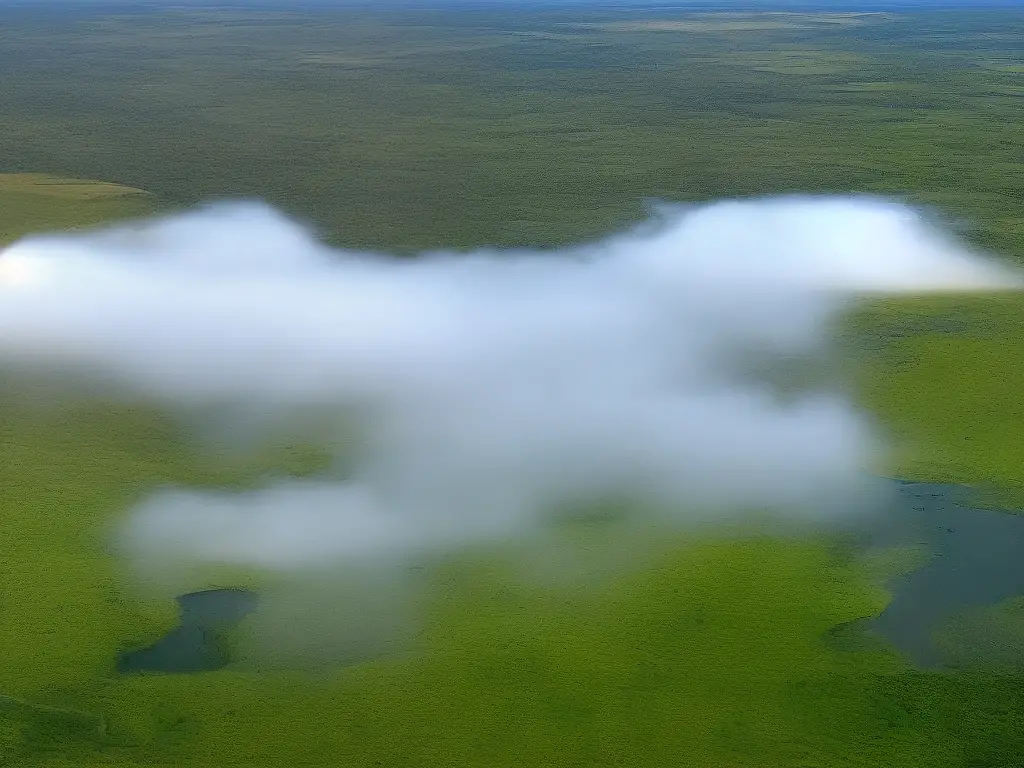 This is an image of the water cycle, showing how water evaporates, forms clouds, and falls as precipitation back to Earth's surface.